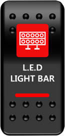 MOOSE OFFROAD Rocker Switch - Lightbar - Red LLB-PWR-R