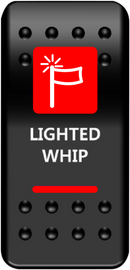 MOOSE OFFROAD Rocker Switch - Lighted Whip - Red WHP-PWR-R