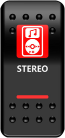 MOOSE OFFROAD Rocker Switch - Stereo - Red STR-PWR-R