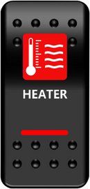 MOOSE OFFROAD Rocker Switch - Heater - Red HTR-PWR-R