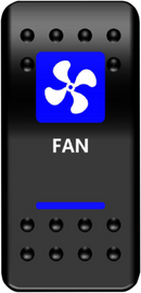 MOOSE OFFROAD Rocker Switch - Fan - Blue FAN-PWR