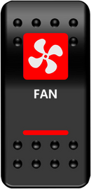 MOOSE OFFROAD Rocker Switch - Fan - Red FAN-PWR-R
