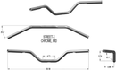KHROME WERKS Street-X Handlebars - Mid Bend - Chrome 300901