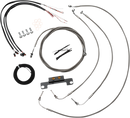 LA CHOPPERS Complete Stainless Braided Handlebar Cable/Brake Line Kit - Stock Bars - '21-'22 FLH LA-8056KT2-08