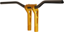 PERFORMANCE MACHINE (PM) Phatbar & Riser Kit with External Wiring - 9 Inch Gold Ops 0208-2186M-SMG
