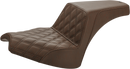 SADDLEMEN Step-Up Seat - Front Lattice Stitch/Rear Smooth - Brown - Chief I21-04-172BR