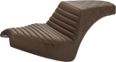 SADDLEMEN Step-Up Seat - Front Tuck-n'-Roll/Rear Lattice Stitch - Brown - Chief I21-04-176BR
