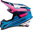 Z1R Rise Motorcycle Helmet 3XL Pink/Blue - Injection Molded Polycarbonate Shell, Moisture-Wicking Liner, and Enhanced Ventilation