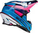 Z1R Rise Motorcycle Helmet - Pink/Blue, XL – Injection Molded Polycarbonate Shell with Enhanced Ventilation