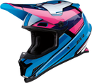 Z1R Rise Motorcycle Helmet - Pink/Blue, 4XL - Injection Molded Polycarbonate Shell, Removable Moisture-Wicking Liner