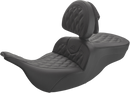 SADDLEMEN Roadsofa™ Lattice Stitched Seat - w/ Driver Backrest - Black 897-07-182BR