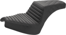 SADDLEMEN Step-Up Seat - Front Tuck-n'-Roll/Rear Lattice Stitch - Black - Chief I21-04-176