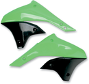 UFO Radiator Shrouds for Motorcycles - Green/Black, Part Number KA03789-026