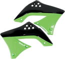 UFO Radiator Shroud for Motorcycles - Black and Green, Part Number KA04713-999