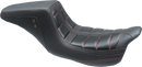 MUSTANG Squareback One-Piece Seat - Tuck and Roll - Black w/ American Beauty Red Stitching - FL '08-'25 75239AB