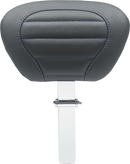 MUSTANG Deluxe Driver Backrest - Black w/ Sky Blue Stitching - FLT/FLH '08-'25 79012SB