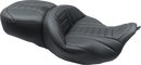 MUSTANG One-Piece Deluxe Touring Seat - Black w/ American Beauty Red Stitching - FL '08-'25 79006AB
