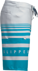 SLIPPERY Glide Board Shorts - Gray/Aqua, US 30, Model 3230-0242