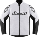 ICON Hooligan™ Jacket - White, Medium - Durable 300D Polyester with D3O® Impact Protectors