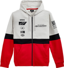 ALPINESTARS Position Zip Hoodie - Silver/Black/Red - 2XL 12125302210962X