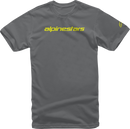 ALPINESTARS Linear Wordmark T-Shirt - Charcoal/Fluorescent Yellow - 2XL 12127202018522X