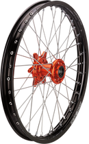 MOOSE OFFROAD Wheel Assembly - SX-1 - Complete - Front - Black Wheel/Orange Hub - 21x1.6 - KTM/Gas Gas/Husqvarna MF-16021-BKOR