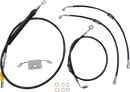 LA CHOPPERS Standard Black Vinyl Handlebar Cable/Brake Line Kit - 15"-17" Ape Hangers - '18-'24 Softail LA-8157KT-16B