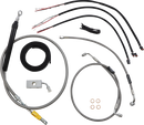 LA CHOPPERS Complete Stainless Braided Handlebar Cable/Brake Line Kit - 15"-17" Handlebars - '18-'22 Softail LA-8155KT2-16