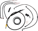 LA CHOPPERS Complete Midnight Braided Cable Kit - Quick Connect - 15"-17" Handlebars - ABS - '18-'22 Softail LA-8155KT2-16M