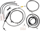LA CHOPPERS Complete Stainless Braided Handlebar Cable/Brake Line Kit - 15"-17" Handlebars - '21-'22 FLH LA-8056KT2-16