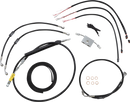 LA CHOPPERS Complete Black Vinyl Braided Handlebar Cable/Brake Line Kit - 15"-17" Handlebars - '18-'24 Softail LA-8157KT2-16B