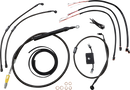 LA CHOPPERS Complete Midnight Braided Cable Kit - Quick Connect - 18"-20" Handlebars - ABS - '18-'24 Softail LA-8157KT2-19M