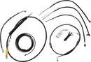 LA CHOPPERS Complete Black Vinyl Braided Handlebar Cable/Brake Line Kit - 18"-20" Handlebars - '18-'22 Softail LA-8155KT2-19B