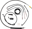 LA CHOPPERS Complete Midnight Braided Cable Kit - Quick Connect - 18"-20" Handlebars - ABS - '18-'22 Softail LA-8155KT2-19M