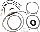 LA CHOPPERS Complete Stainless Braided Handlebar Cable/Brake Line Kit - 12"-14" Handlebars - '21-'22 FLH LA-8056KT2-13
