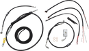 LA CHOPPERS Complete Black Vinyl Braided Handlebar Cable/Brake Line Kit - 15"-17" Handlebars - '18-'22 Softail LA-8155KT2-16B