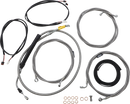 LA CHOPPERS Complete Plug-and-Play Cable Kit - 12" - 14" Handlebars - '21-'22 FLH - ABS - Stainless LA-8056KT3-13