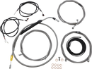 LA CHOPPERS Complete Plug-and-Play Cable Kit - 15" - 17" Handlebars - '21-'22 FLH - ABS - Stainless LA-8056KT3-16