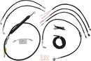 LA CHOPPERS Complete Black Vinyl Braided Handlebar Cable/Brake Line Kit - 12"-14" Handlebars - '18-'24 Softail LA-8157KT2-13B