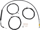LA CHOPPERS Standard Black Vinyl Handlebar Cable/Brake Line Kit - 12"-14" Ape Hangers - '21-'22 FLH LA-8056KT-13B