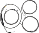 LA CHOPPERS Standard Stainless Braided Handlebar Cable/Brake Line Kit - 15"-17" Ape Hangers - '21-'22 FLH LA-8056KT-16