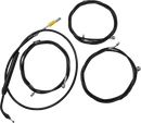 LA CHOPPERS Standard Black Vinyl Handlebar Cable/Brake Line Kit - 15"-17" Ape Hangers - '21-'22 FLH LA-8056KT-16B