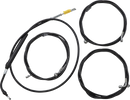LA CHOPPERS Standard Black Vinyl Handlebar Cable/Brake Line Kit - 18"-20" Ape Hangers - '21-'22 FLH LA-8056KT-19B
