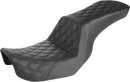 SADDLEMEN Step-Up Seat - Full Lattice Stitch - Black - Dyna 806-04-195