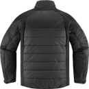 ICON Ghost Puffer™ Jacket - Black, Size Small - Reinforced Urban Riding Comfort and Protection