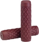 BILTWELL Torker Grips - 1" - Oxblood 6705-0301