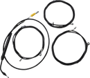 LA CHOPPERS Standard Midnight Braided Handlebar Cable/Brake Line Kit - 15"-17" Ape Hangers - '21-'22 Touring LA-8058KT-16M