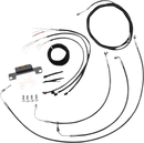 LA CHOPPERS Complete Black Vinyl Braided Handlebar Cable/Brake Line Kit - Stock Handlebars - '21-'22 Touring LA-8058KT2-08B