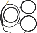 LA CHOPPERS Complete Black Vinyl Braided Handlebar Cable/Brake Line Kit - 12"-14" Handlebars - '21-'22 Touring LA-8058KT2-13B