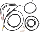 LA CHOPPERS Complete Black Vinyl Braided Handlebar Cable/Brake Line Kit - 18"-20" Handlebars - '21-'22 Touring LA-8058KT2-19B